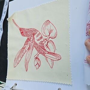 Handmade machine embroidery bird patch